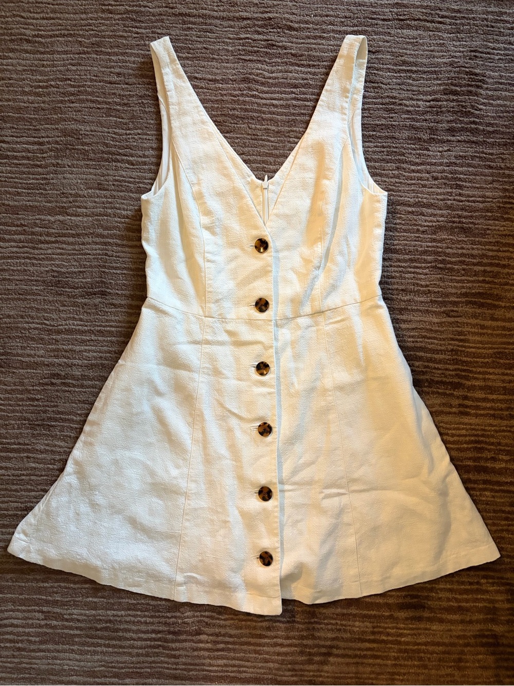 Bec & Bridge Cream Button-Front V-Neck Mini Dress